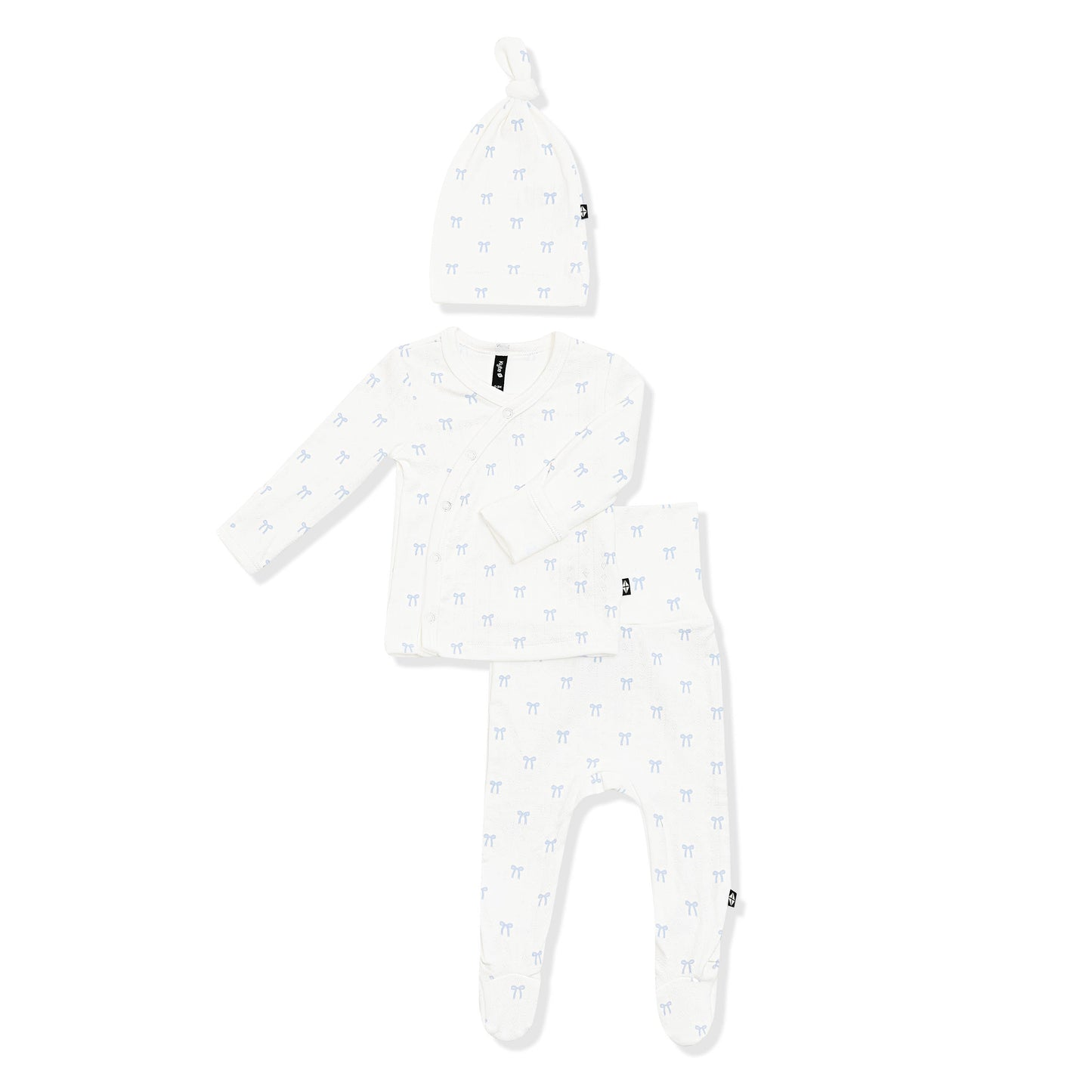 Pointelle Take Me Home Set with Cap in Sweet Blue Bow