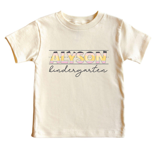 Personalized New Grade Kids Graphic Tee | Natural